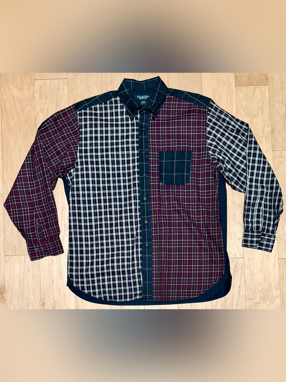 Brooks Brothers Country Club Plaid Colorblock Fun Shirt Button Down Men’s Large